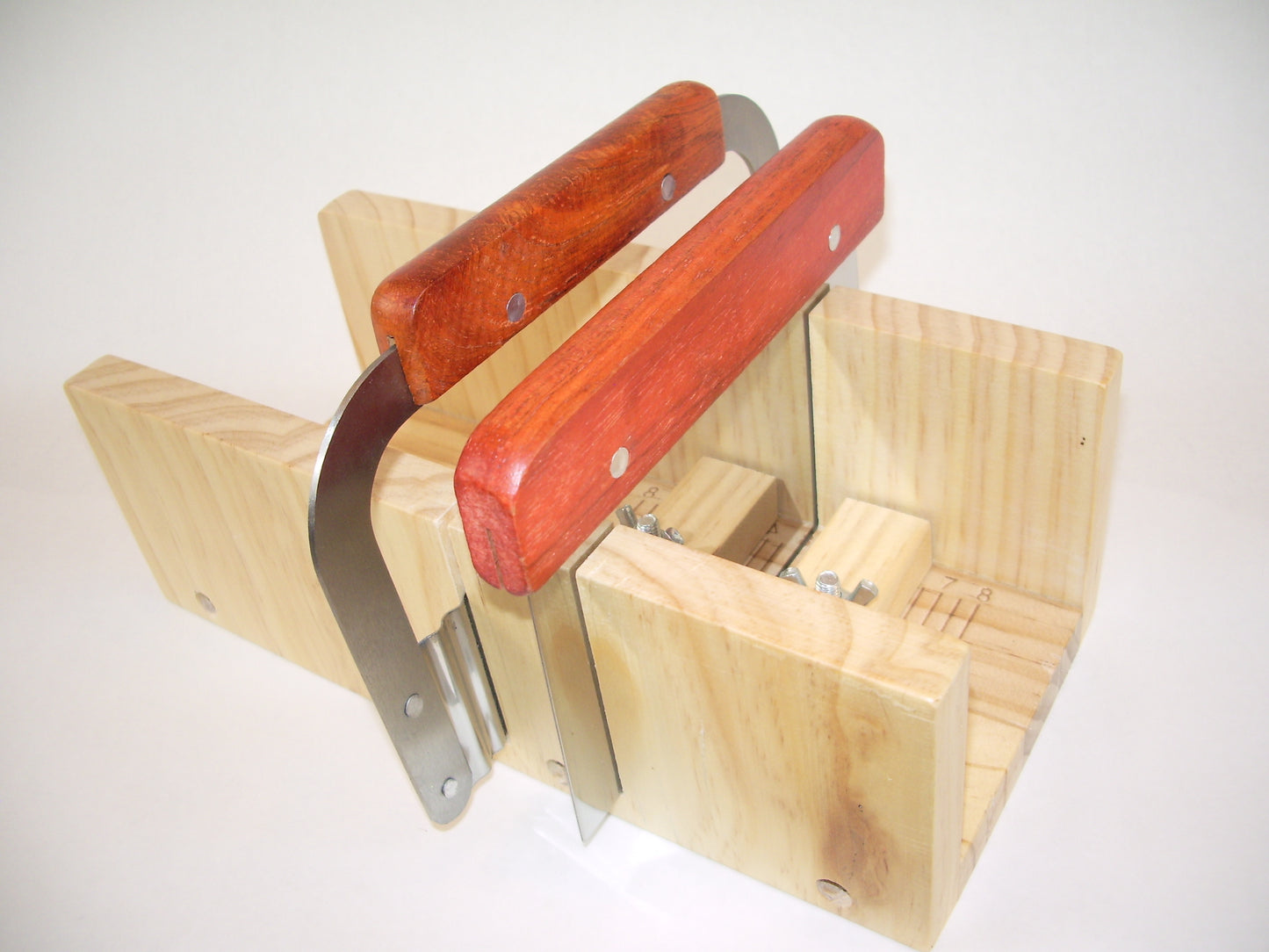 WOODEN SOAP CUTTER with straight & wavy steel blades