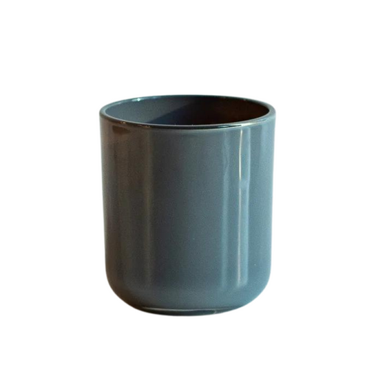 CANDLE VESSEL GLOSSY GREY