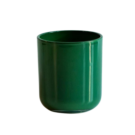 CANDLE VESSEL GLOSSY GREEN