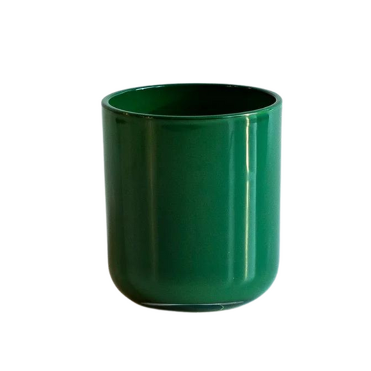 CANDLE VESSEL GLOSSY GREEN 